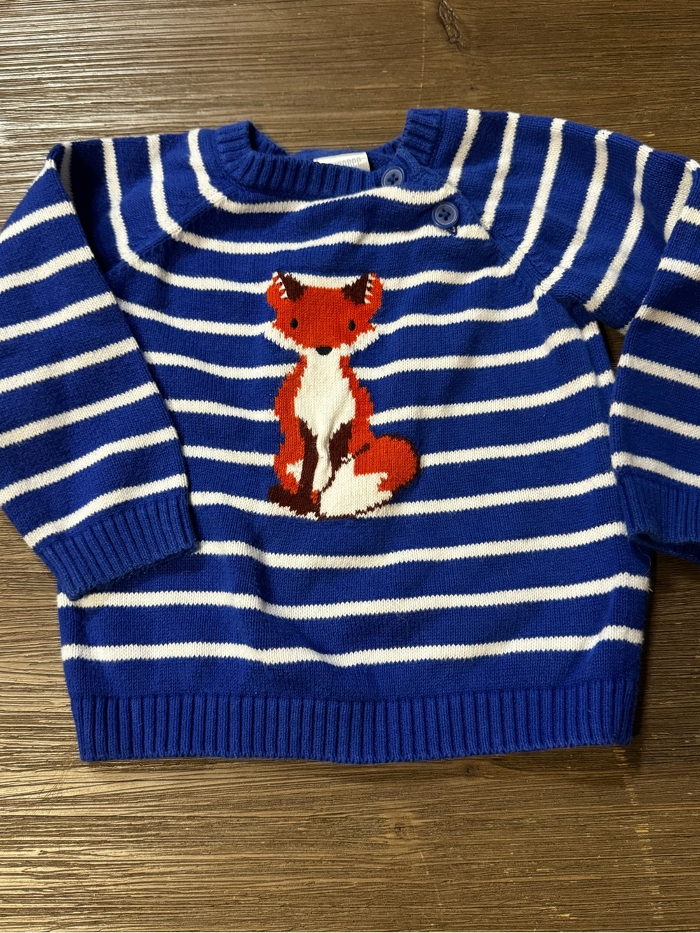 Gymboree Royal Blue and White Striped Knit Top